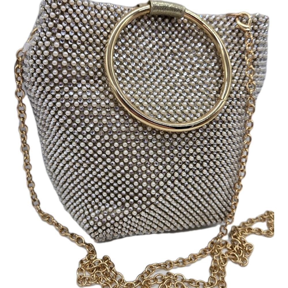 Gunne Sax by Jessica McClintock Gwyneth Evening Bag Gold Rhinestone NEW Gold Crs
